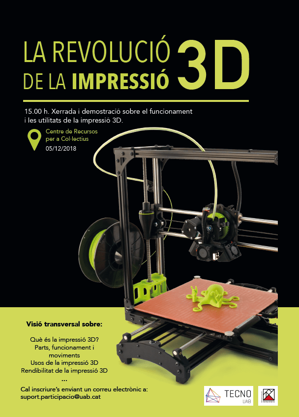 “La Revolució de la impressió 3D” xerrada a càrrec de Tecno&nbsp;UAB