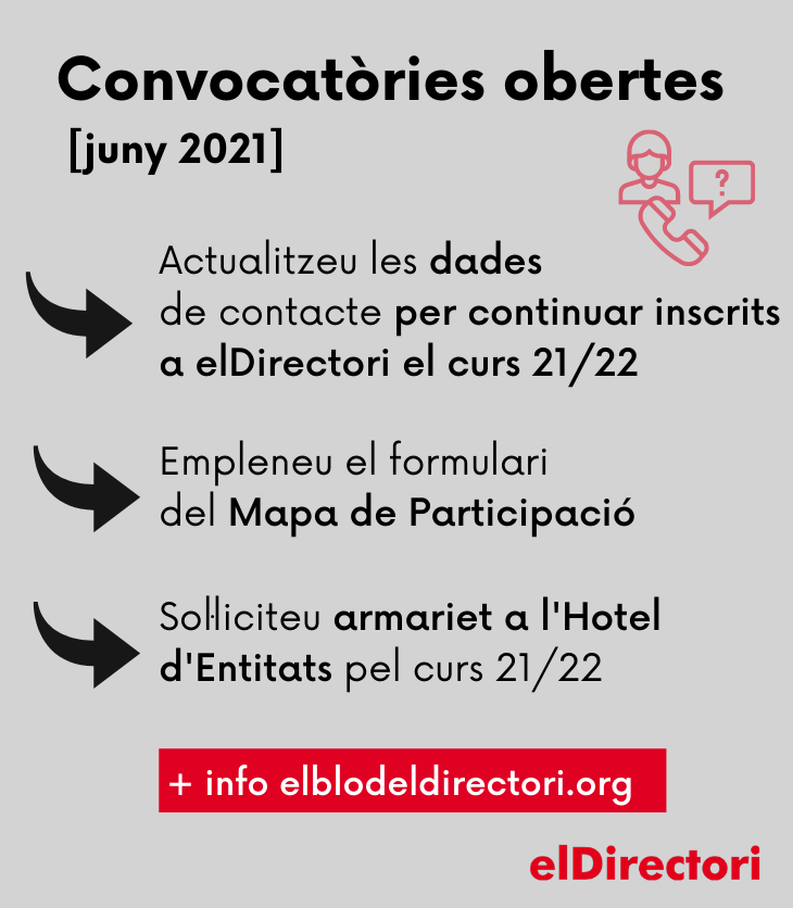 S’obre la convocatòria anual per a l’actualització de dades d’elDirectori i la sol·licitud d’armariets